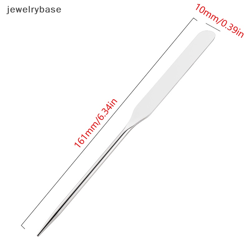 [jewelrybase] Spatula Toner Makeup Stainless Steel Mixing Stick Foundation Alat Pencampur Krim Butik