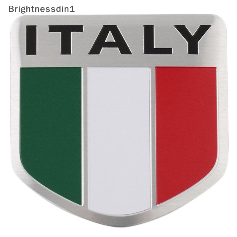 [Brightnessdin1] Aluminium 3D Metal ITALY Italia Bendera Stiker Emblem Badge Decal Mobil Hias Butik