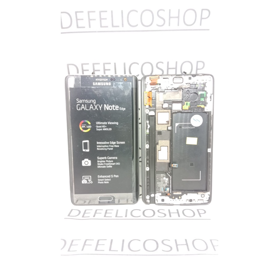 LCD TOUCHSCREEN FRAME SAMSUNG GALAXY NOTE EDGE N915 N915F HITAM ORI OEM ORIGINAL SUPER AMOLED