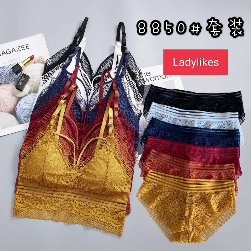 Bh Bra Set Brokat Sexy Transparan Tanpa Kawat | TS . Official