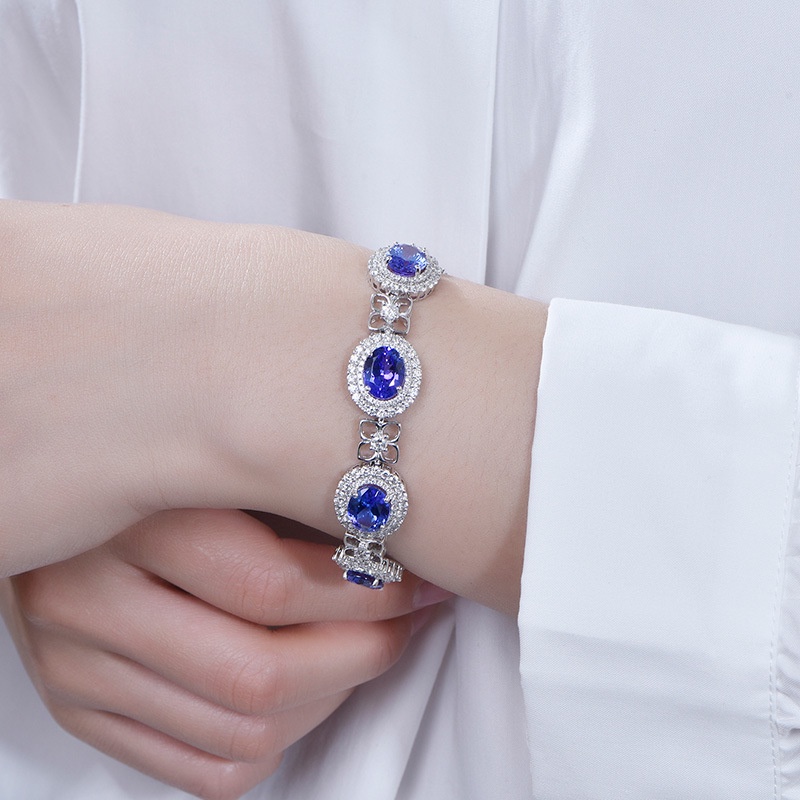 Goldkingdom Fashion Perhiasan Aksesoris Ready Stock Royal Sapphire Gelang Bracelet Colorful Treasure Jewelry Female