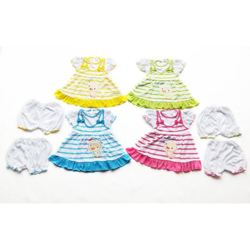 Dress Baby Duck Blaster Katun 6-12 bulan