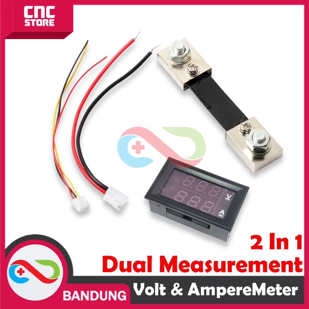 DUAL MINI VOLTMETER 100V AMPEREMETER DIGITAL 100A PLUS RESISTOR SHUNT