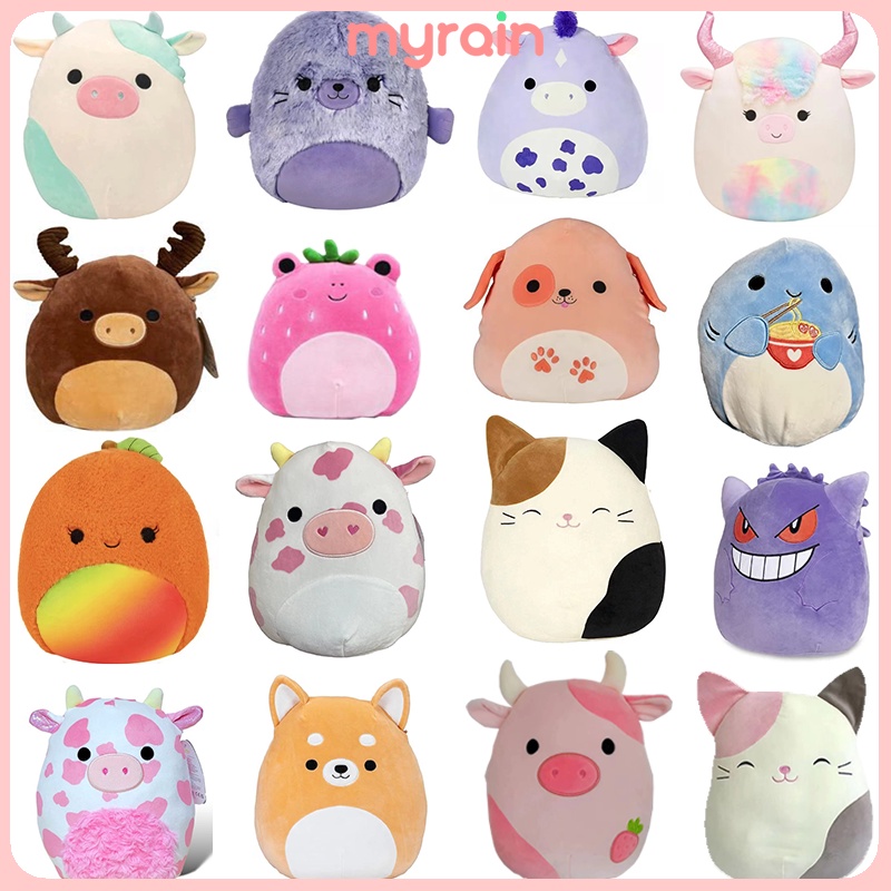 Baru Squishmallow Kelelawar Sapi Bantal Boneka Mainan Mewah Lembut Lucu Mainan Bantal Hadiah Ulang Tahun