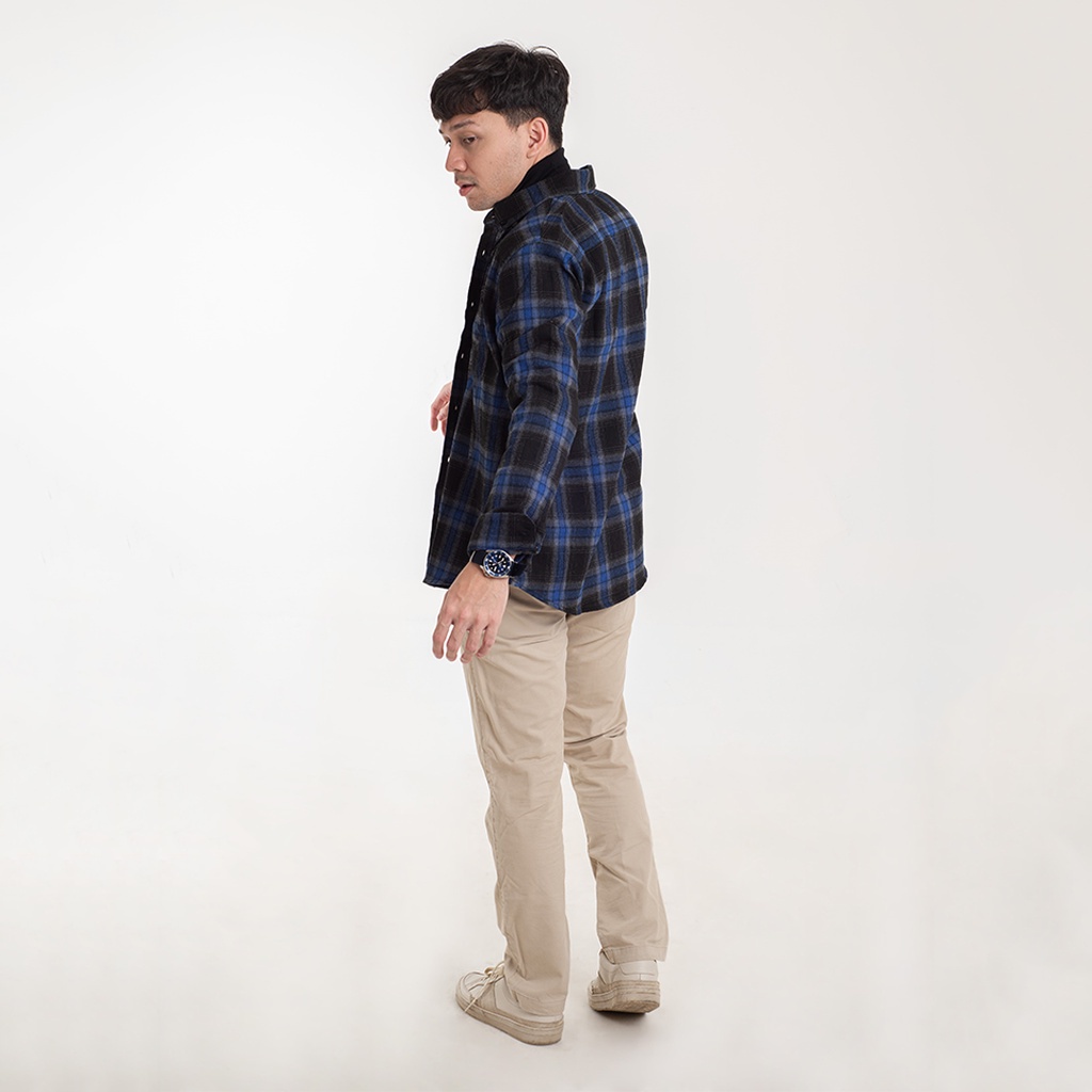 Kemeja Flanel Pria WOODCUTTER Blue Advan Flannel Shirt Lengan Panjang