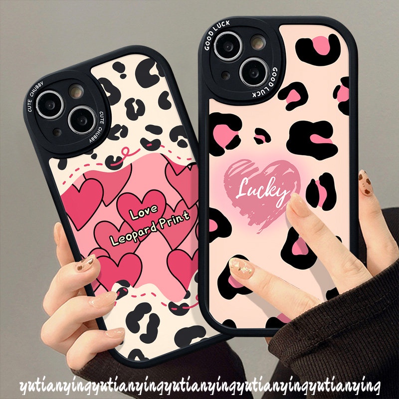 Art Love Heart Soft Case Untuk Realme C53 C15 C25Y C21Y C35 C11 C30 C20 C55 C31 C20A C17 C12 C25s C21 GT C2 C3 6i 6s 5 6 8 10 Pro+5i 7i 8Pro 5 8i 9i Fashion Leopard Sarung Print