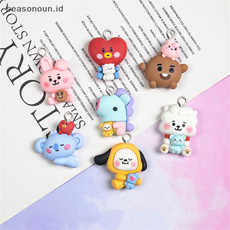 Seasonoun 10Pcs Kartun Lucu Kawaii DIY Cream Ponsel Shell Resin Aksesoris.