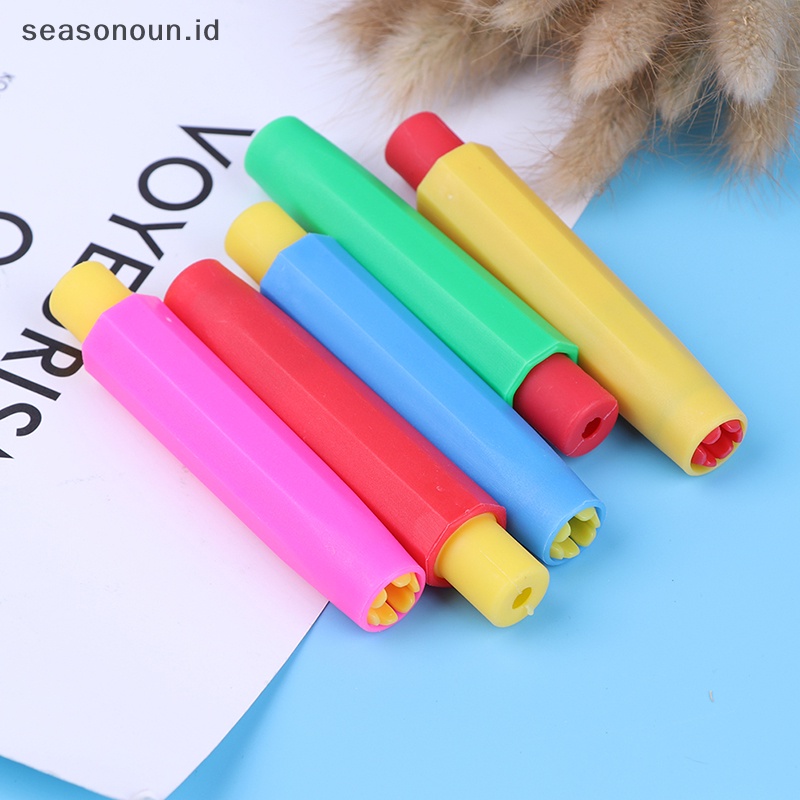 Seasonoun 5pcs Kesehatan Tanpa Racun Kapur holder chalk clip clean hold Untuk Mengajar Alat Tulis.