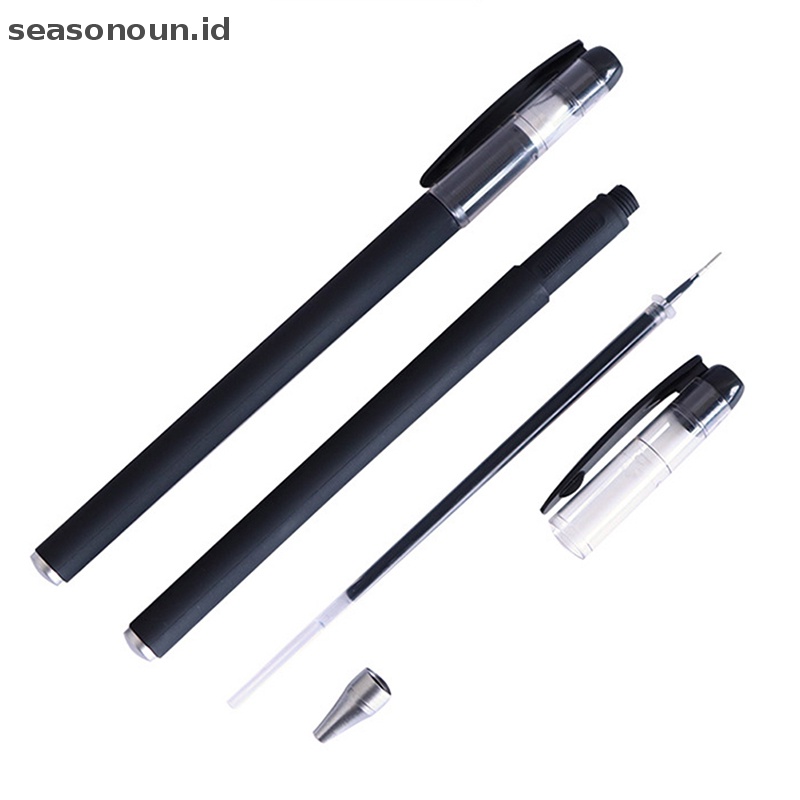 Seasonoun 10pcs Pen Bola Tinta Cair Bening 0.5 0.38mm Kualitas Tinggi Untuk Kantor Sekolah Siswa.