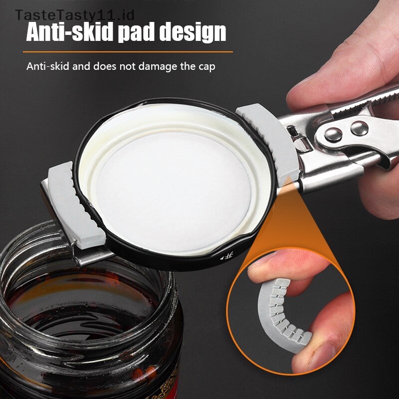 Tastetasty Adjustable Jar Opener Stainless Steel Camping Piknik Selai Alat Buka Tutup Botol Ki.