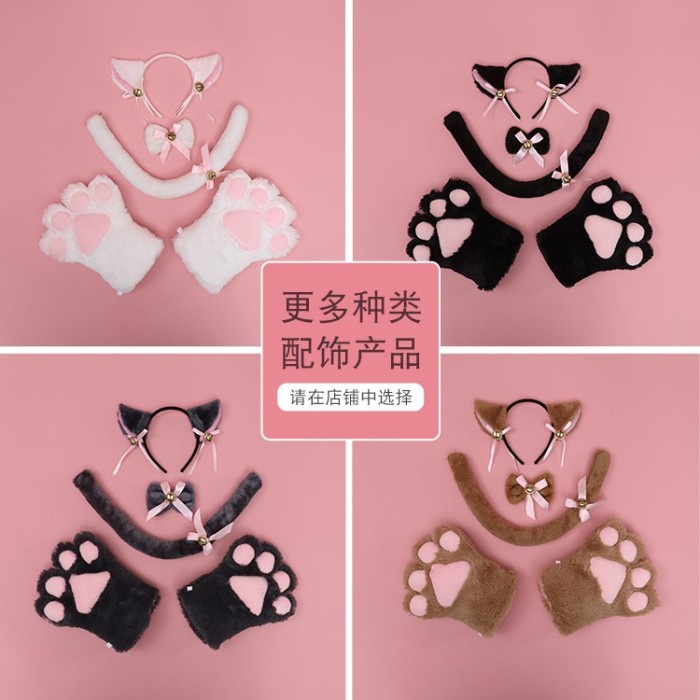 Blue Candy Set Bando Kucing Ekor Cat Gloves Aksesoris Cosplay Lolita