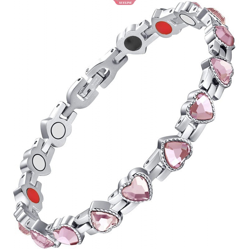 Fashion Berbentuk Hati Kristal Zirkon Gelang Magnetik Anti-Letih Pembakar Lemak Wanita Cahaya Mewah Energi Healthcare Bracelet [ZXL]