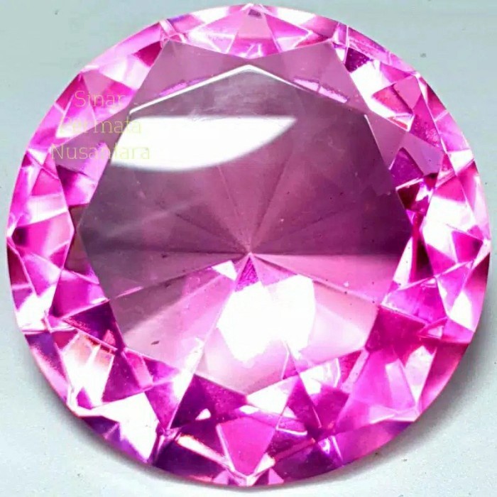 BATU DIAMOND JUMBO 8X8 CM BATU HIASAN PAJANGAN ETALASE - pink topaz - pink topaz