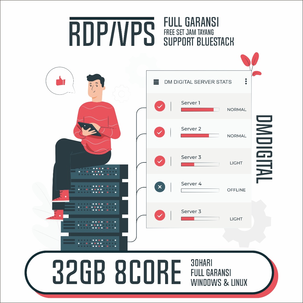 RDP/VPS 32GB 8CORE FULL GARANSI - DMDIGITAL