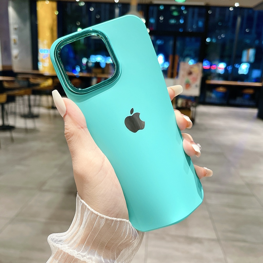 IPHONE Cairan Silikon electroplated lens loop Dengan built-in velvet soft phone case Untuk Iphone14 13 12 11 Pro Max