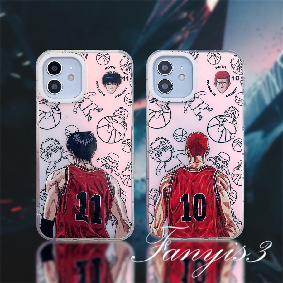 Compatible For IPhone 14 13 12 11 Pro Max X XR Xs Max 8 7 Plus SE 2020 Kompatibel Untuk Kartun Basket Jersey IMD Laser Gradiasi Ponsel Case TPU Lembut Shockproof Cover Pelindung