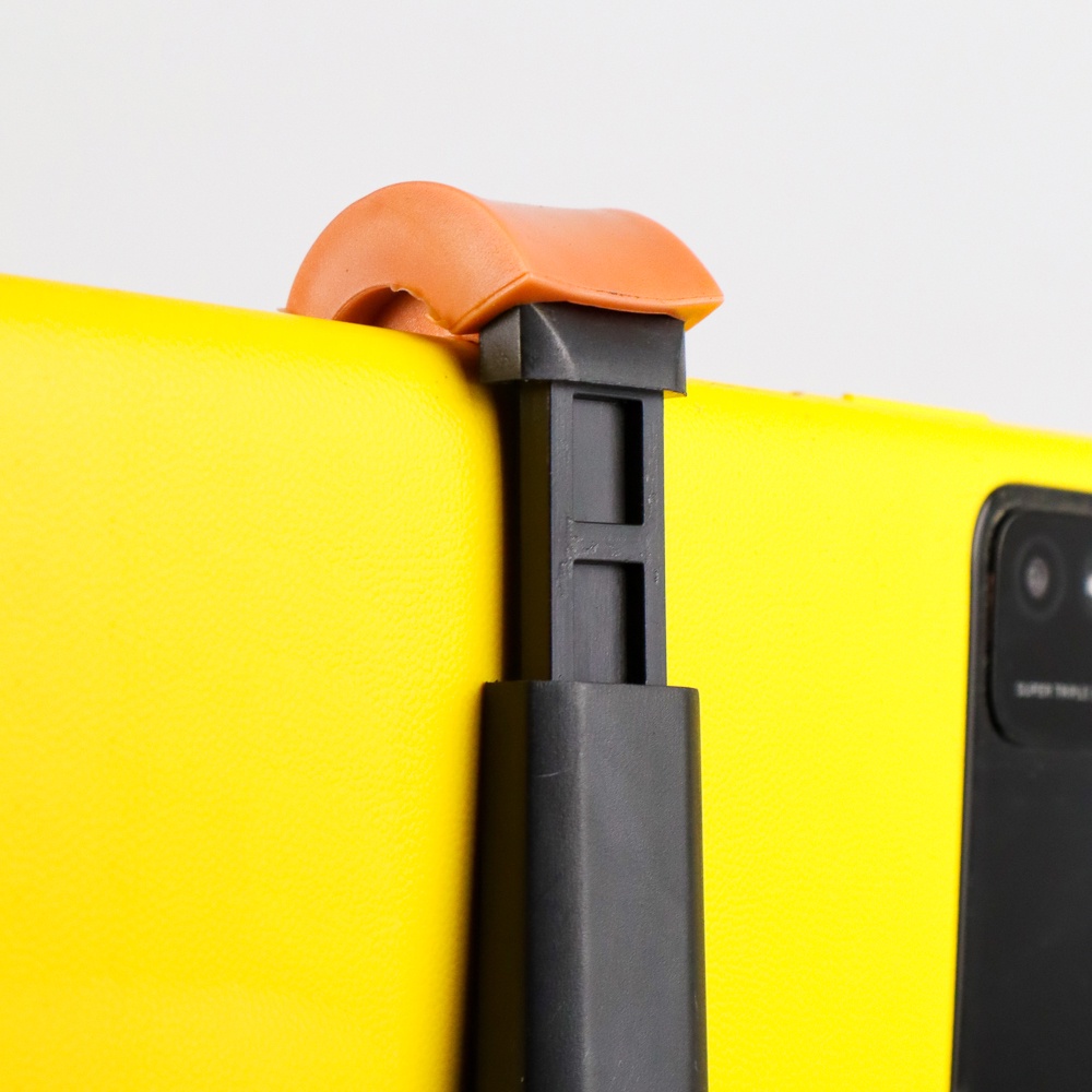 YGRETTE - Universal Holder L Clamp Orange Flip for Smartphone up to 6 Inch - Black