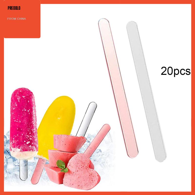 [Predolo] 20pcs Stik Es Krim Stik Reusable Untuk Dapur Kerajinan Tangan DIY