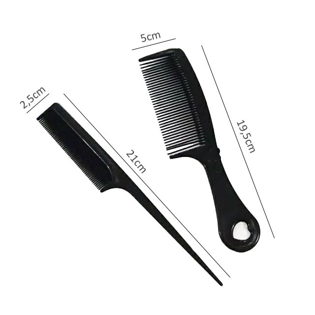 BAJ Sisir Rambut Set Hitam Polos 1 set Isi 2 Pcs AK099