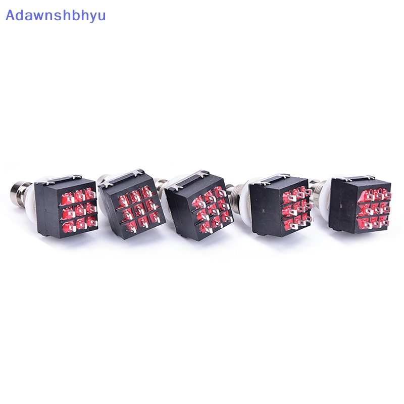 Adhyu 5pcs 3PDT 9-Pin Efek Gitar Injak Saklar Pedal Box Kaki Metal True Bypass ID