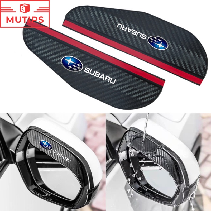 Subaru 2Pcs Kaca Spion Mobil Serat Karbon Visor Hujan Alis Pelindung Cover Stiker Untuk XV Impreza WRX sti Crosstrek Forester Pedalaman Levorg BRZ