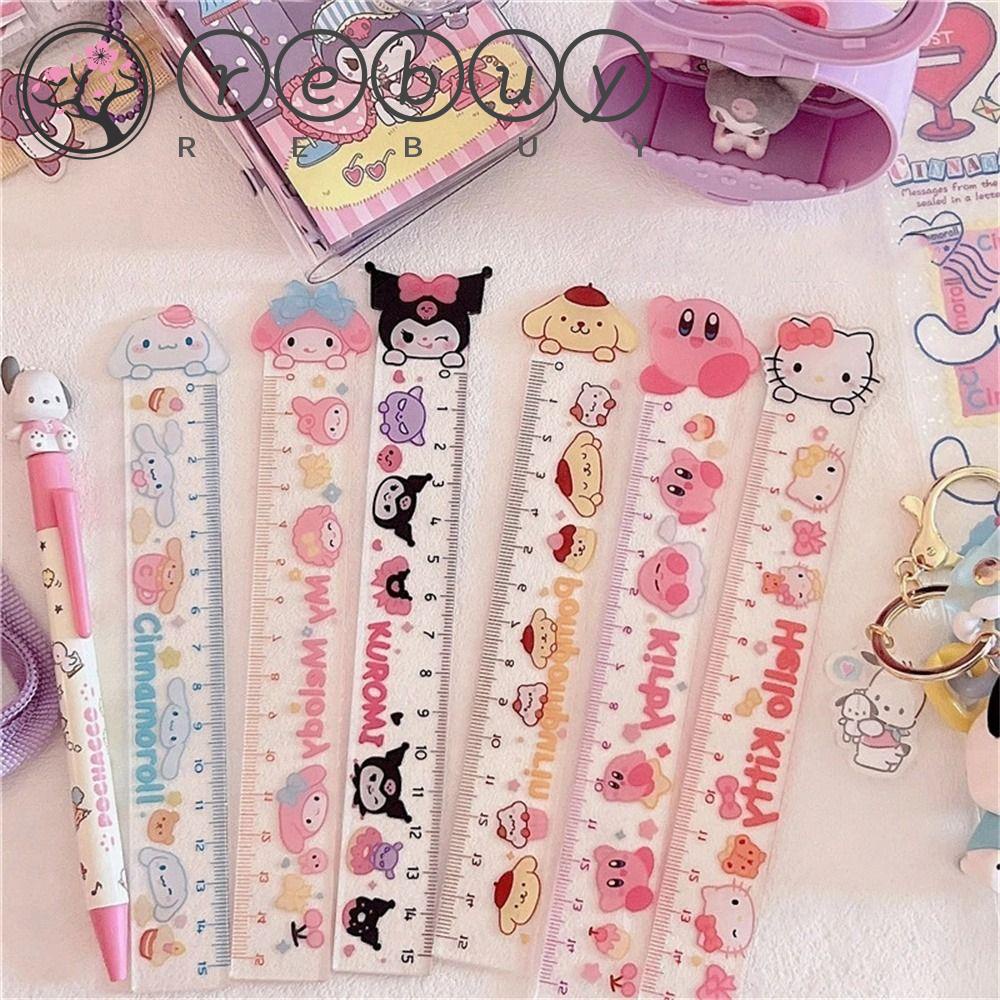 Rebuy Ruler Hadiah Siswa Kawaii My Melody Kulomi Cinnamoroll Hello KT Penggaris Akrilik