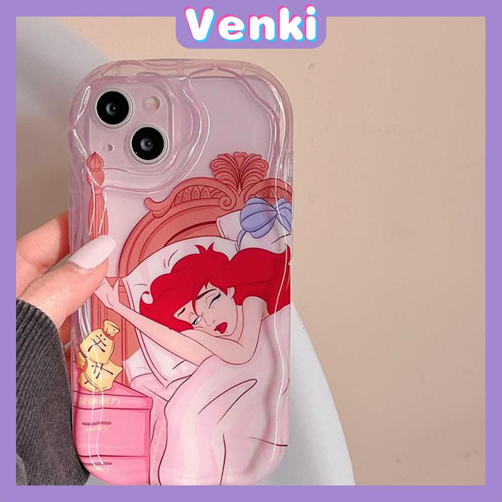 VENKI - For iPhone 11 Phone Case Curved Edge Wave Case Glossy Black TPU Airbag Shockproof Camera Case Cute Cartoon Character Compatible with iPhone 14 13 Pro max 12 Pro Max xr xs