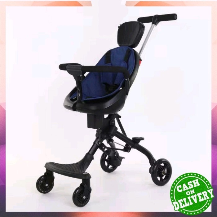 Magic Stroller Bayi Murah Stroler Anak Kereta Bayi Dorong Roda 4 - Biru Hitam