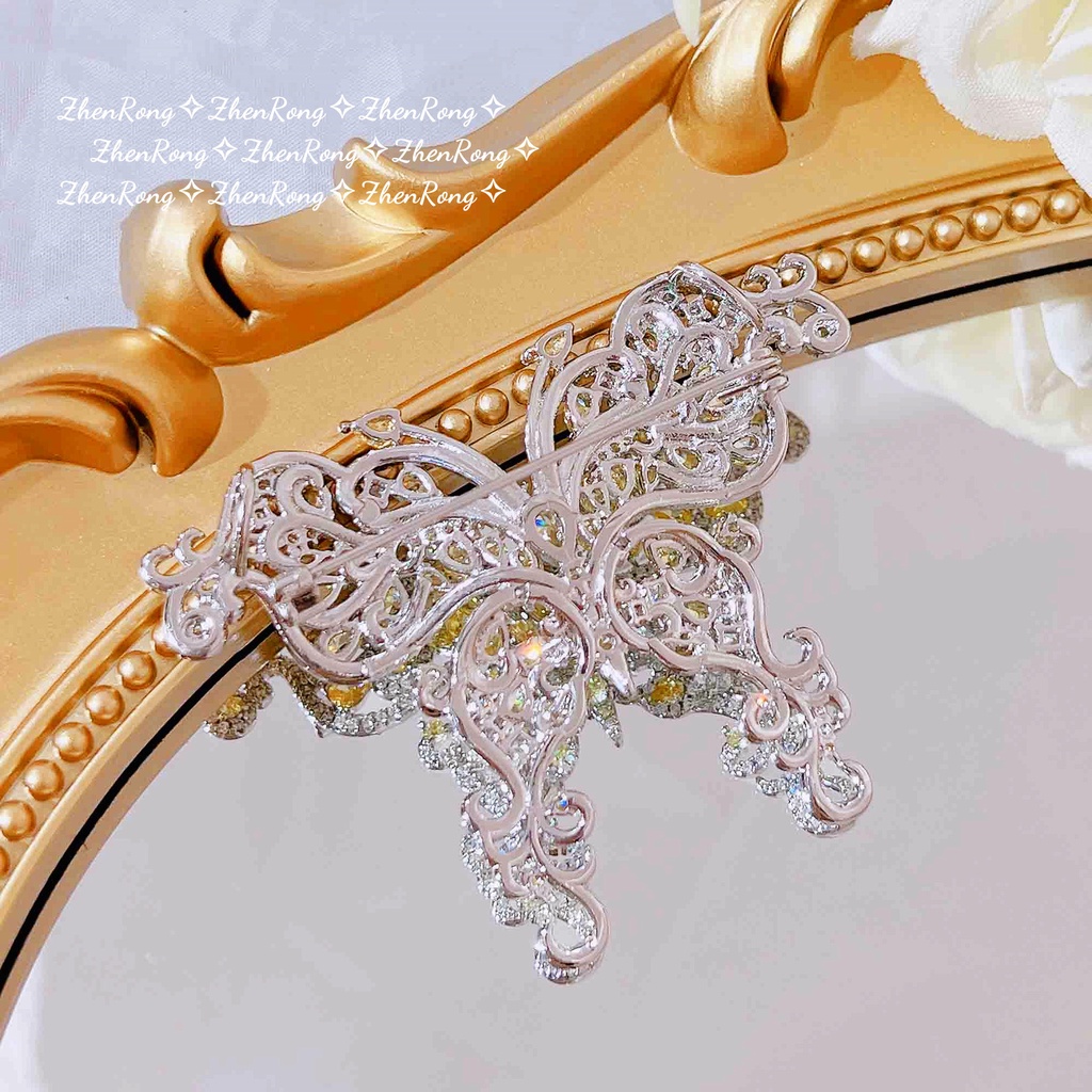 Goldkingdom Aksesoris Perhiasan Fashion Ready Stock Kalung Halus Dan Gesit Bersinar super Abadi Kupu-Kupu Liontin Berlian Kuning Untuk Wanita