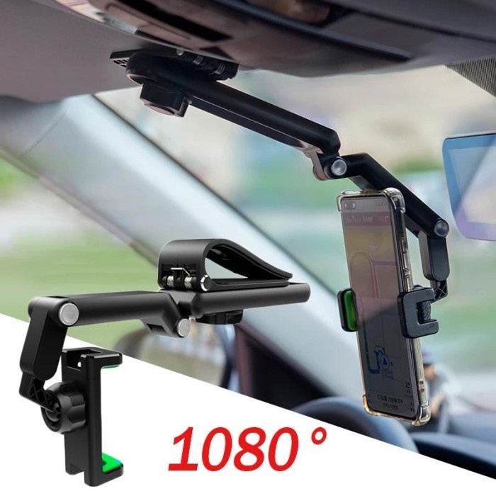 Car Holder Mobil Sun Visor Dudukan Smartphone HP Phone Holder 1080 Sunvisor 360 Mobil