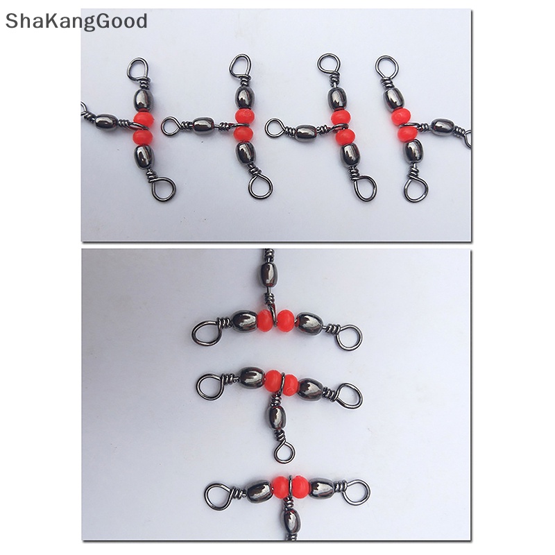 Selip 10Pcs Dari Gesper Memancing 360derajat Manik-Manik miniCarbon Steel Rotag Ring Fish Hook Umpan Garis Konektor Aksesoris Memancing SKK