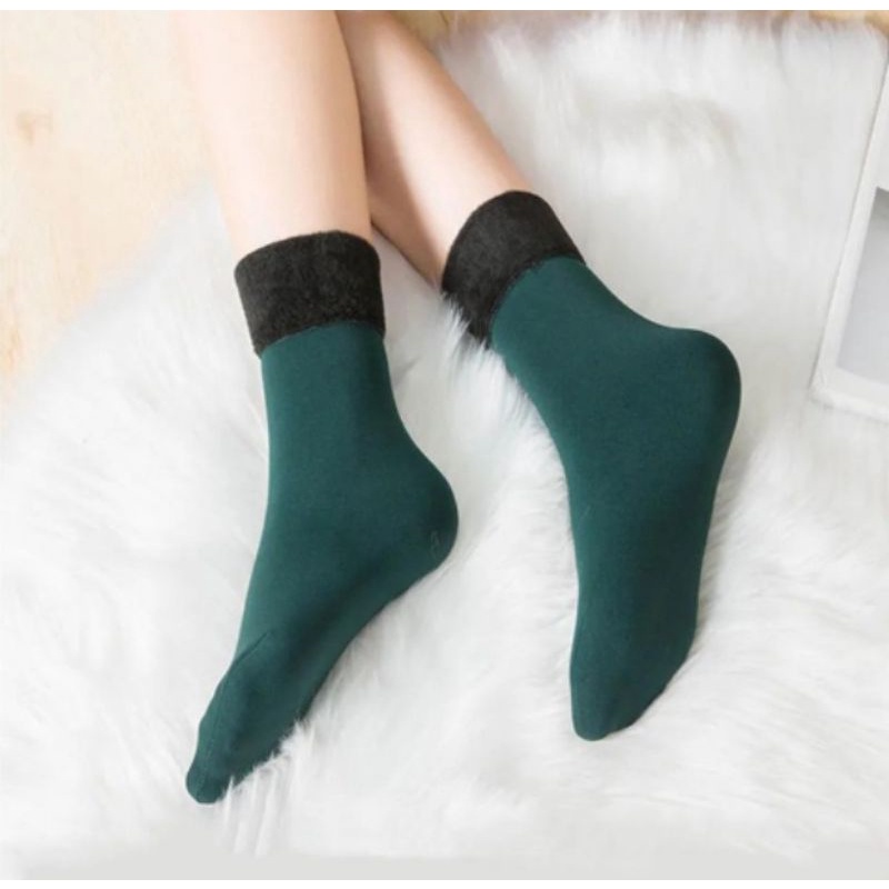 READY INDONESIA Winter Autumn Velvet Socks Kaos Kaki Bahan Katun Cashmere Tebal Hangat Musim Dingin