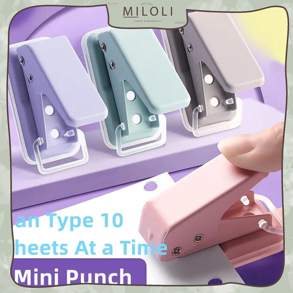 

[MILOLI] 1Pcs Mini I-HOLE PUNCH Portabel Pelubang kertas/ Stapler Kertas Planner DIY Scrapbook - F0195