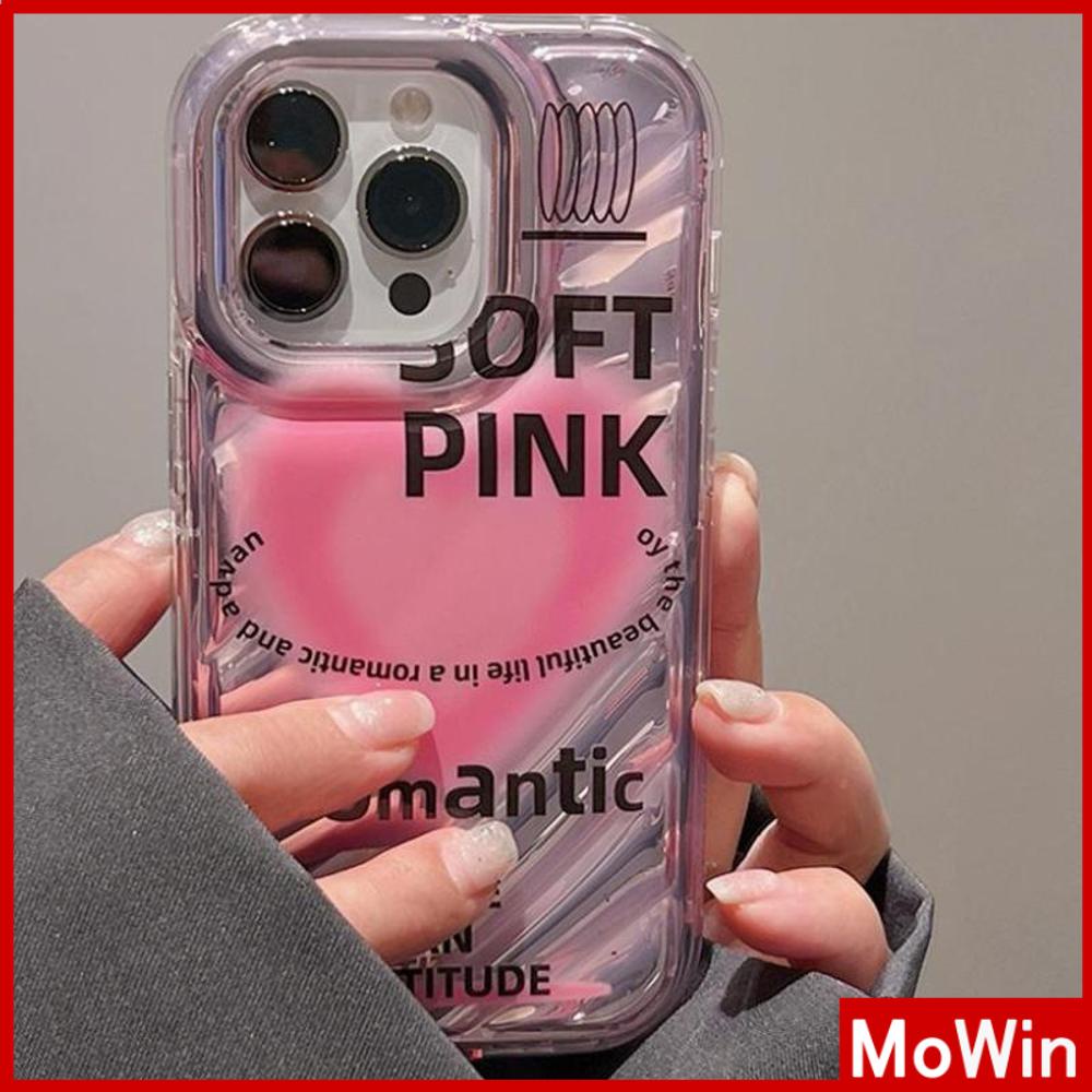 For iPhone 14 Pro Max iPhone Case Laser Reflective Clear Case TPU Soft Case Airbag Shockproof Pink Heart Compatible with iPhone 13 Pro max 12 Pro Max 11 xr xs max 7Plus 8Plus