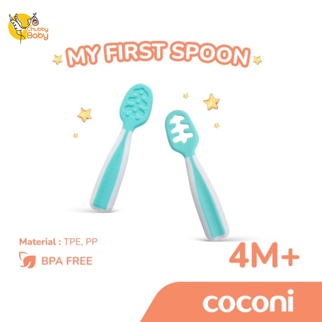 COCONI My First Pre Spoon 2 Pcs | Sendok Belajar Makan Bayi isi 2 Pcs