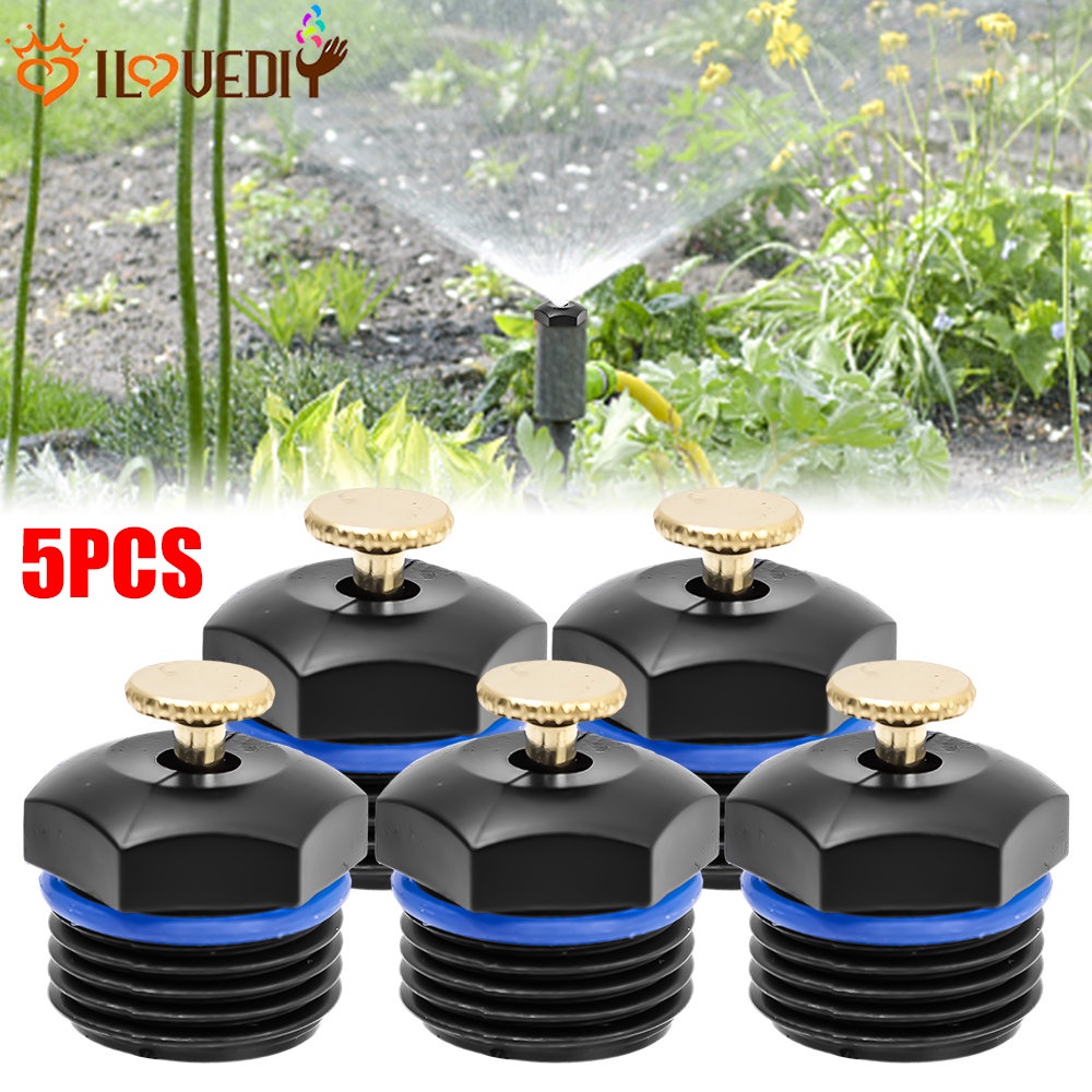 Sistem Irigasi Tetes Rumput Taman Garden Watering System 5PCS Adjustable Penyiraman Sprinkler 4'benang Spray Nozzle Alat Berkebun Rumah Hemat Air Peralatan Irigasi Otomatis