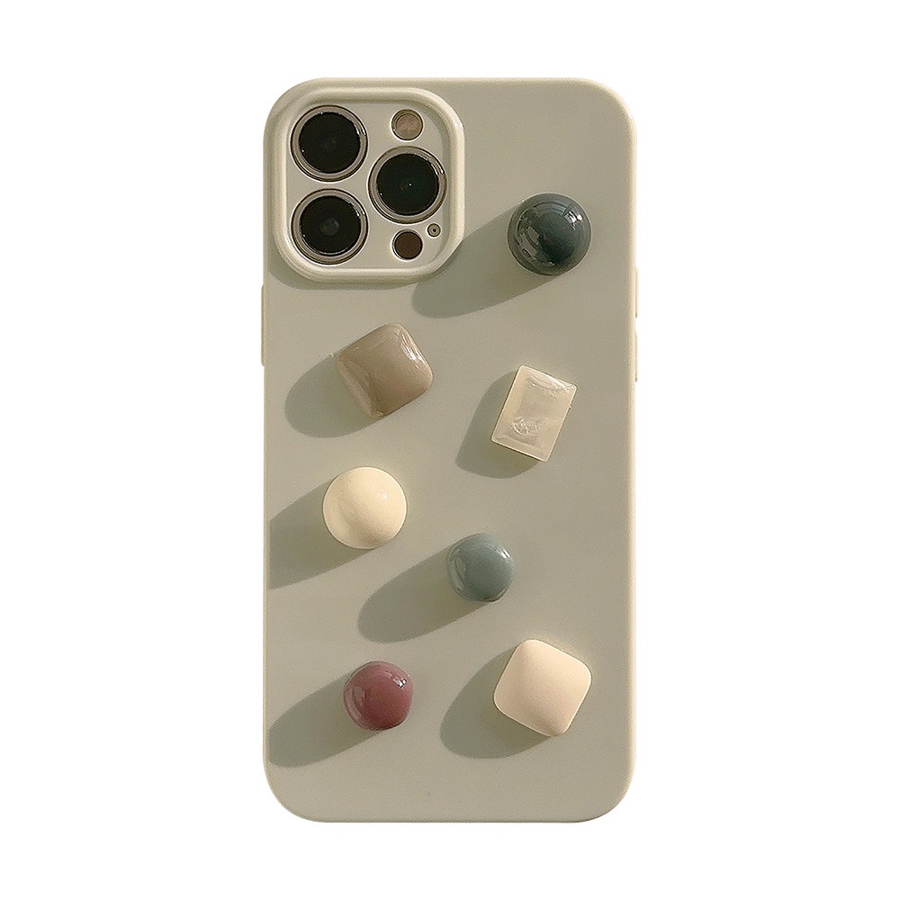 IPHONE Ins 3D Soft Emeralds Silicone Case Untuk Iphone14 11 12 13 PRO MAX Casing Cover Pelindung AT0314