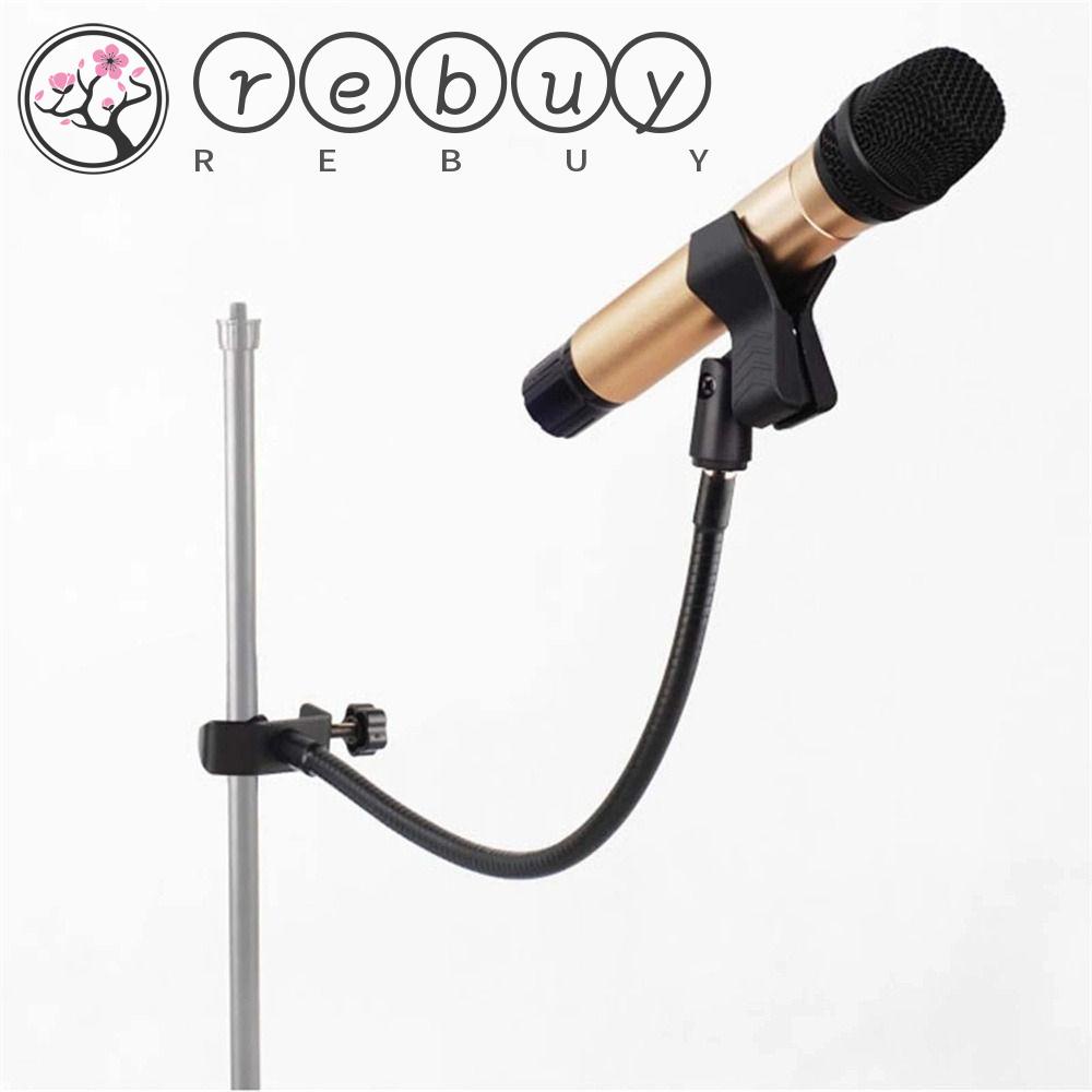 Rebuy Desk Mic Stand Universal Tripod Stand Mikrofon Klip Berdiri Pengganti Holder Clamp Bracket Mic Holder Clip Mic Arm