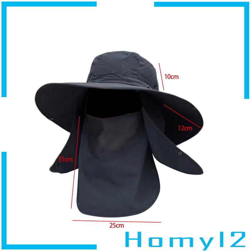 [HOMYL2] Dengan Penutup Flap Leher Yang Dapat Dilepas Pantai Backpacking Topi Memancing Unisex