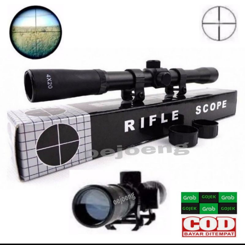 [COD] Bayar Di Tempat Telescope Teropong  Murah RIFLE SCOFE 4x20 Bhusnell Senapan Angin Pathaan