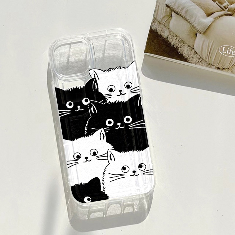 IPHONE Casing Kucing Lucu Kompatibel Untuk Iphone7Plus8Plus6Plus11 14 13 12 Pro MAX XR X XS MAX SE Airbag Shockproof Cover