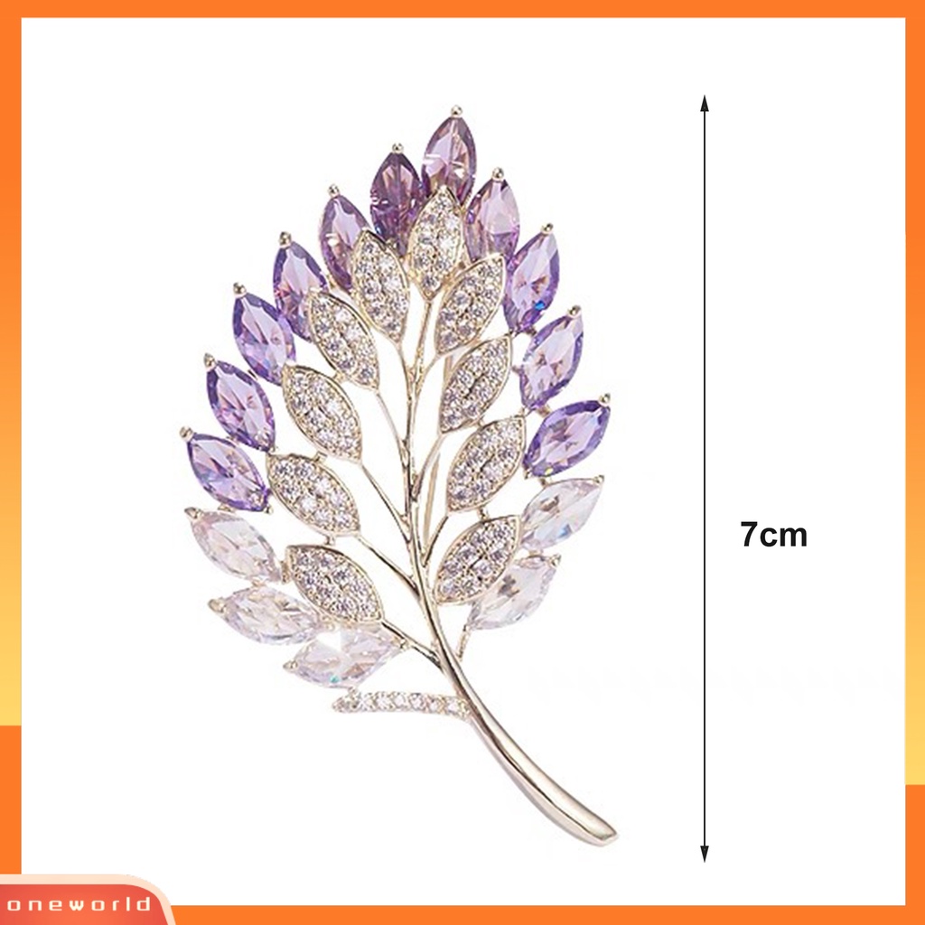[ONE] Bros Grace Berlian Imitasi Elegan Berongga-out Daun Bros Pin Aksesoris Baju