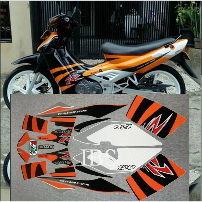 STRIPING SATRIA 2002 2003 OREN ORANGE LUMBA 120R LIS ORI 120 R POLET