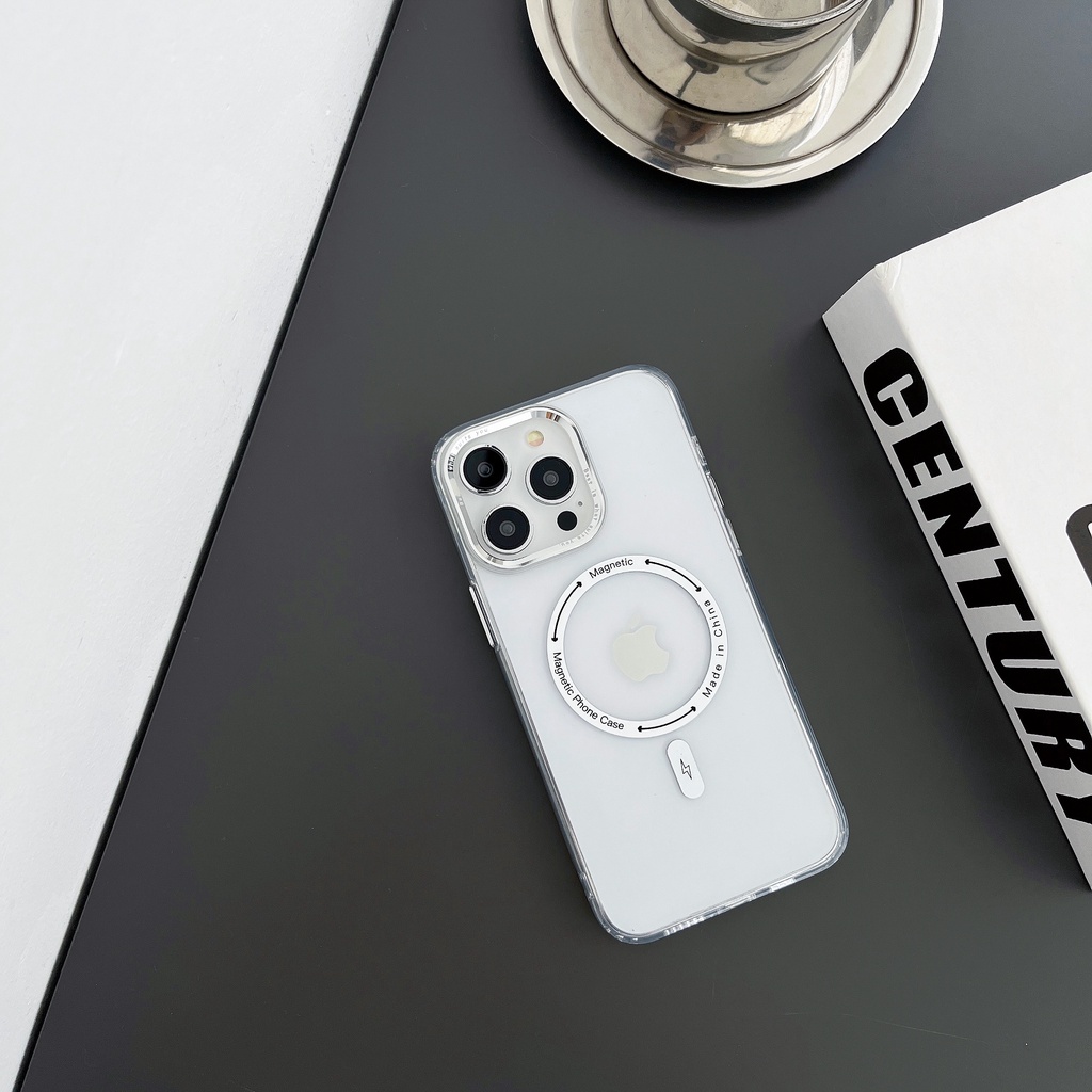 New!! High quality magnetic anti drop transparent Case for iPhone 14 13 12 Pro Max with aluminum alloy buttons and aluminum alloy metal lens iPhone 11 protective case