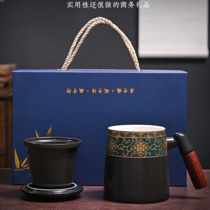 Mug Chinese Tea Set Saringan Teh Gelas Keramik Motif China Souvenir Teko Teh Gelas Kopi Premium Kado Harga Grosir Termurah