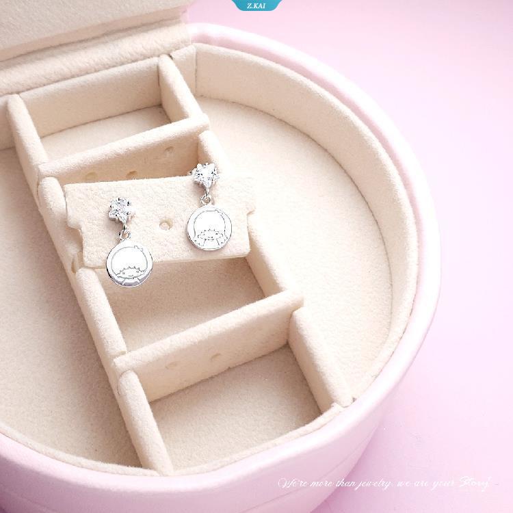 Kawaii Sanrio Little Twin Star Earrings Ear Studs Silver Electroplating Starlight Hiasan Gadis Hadiah Natal Untuk Pacar [ZK]