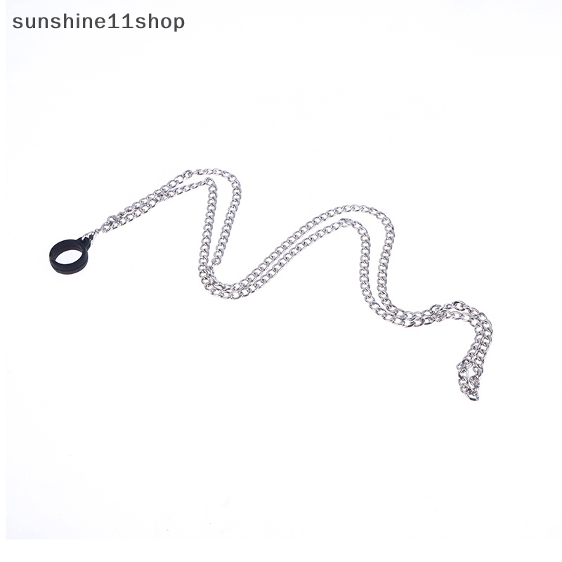 Sho Tali Leher Rantai Gantung Logam Portabel Anti Hilang Lingkaran Cincin Silikon Lanyard N