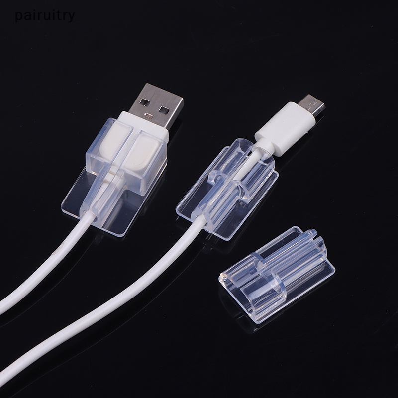 Prt 1Pc Klip Kabel Data Bening Silikon Lembut Untuk Data Cable Winder Protector Cover PRT