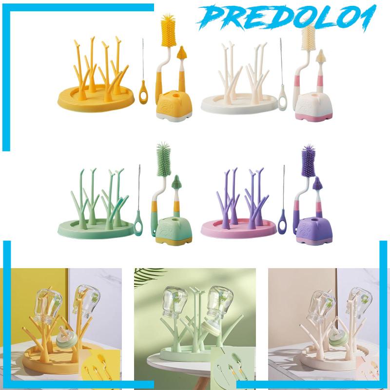 [Predolo1] Sikat Botol Set Sikat Cuci Portable Silicone Scrub Brush Bottle Scrubber