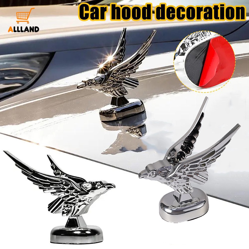 1pc Bonnet Mobil Portable Self Adhesive 3D Emblem Elang/ Eksterior Otomotif ABS Plastik Model Flying Bird/ Kendaraan Universal Dekorasi Keren